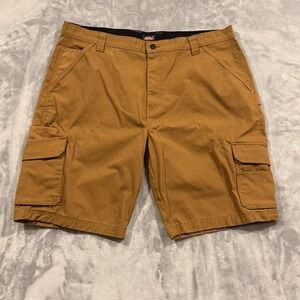 Dickies Men's Cargo Shorts 38 Brown Relaxed Fit Work Utility Carpenter Pockets
